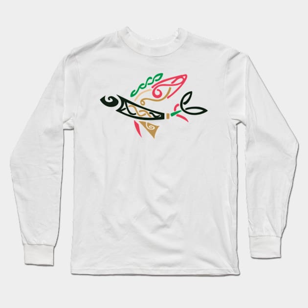 Polynesian Flying Fish Long Sleeve T-Shirt by DezinerFiles